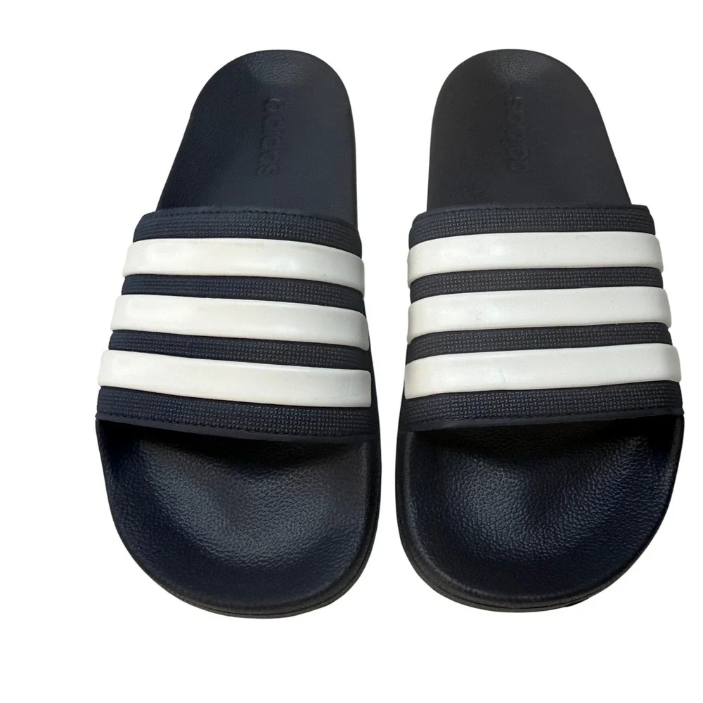 Adidas Adilette Shower Mens Slides Navy Blue White Stripe Sandals AQ1703 Size 8